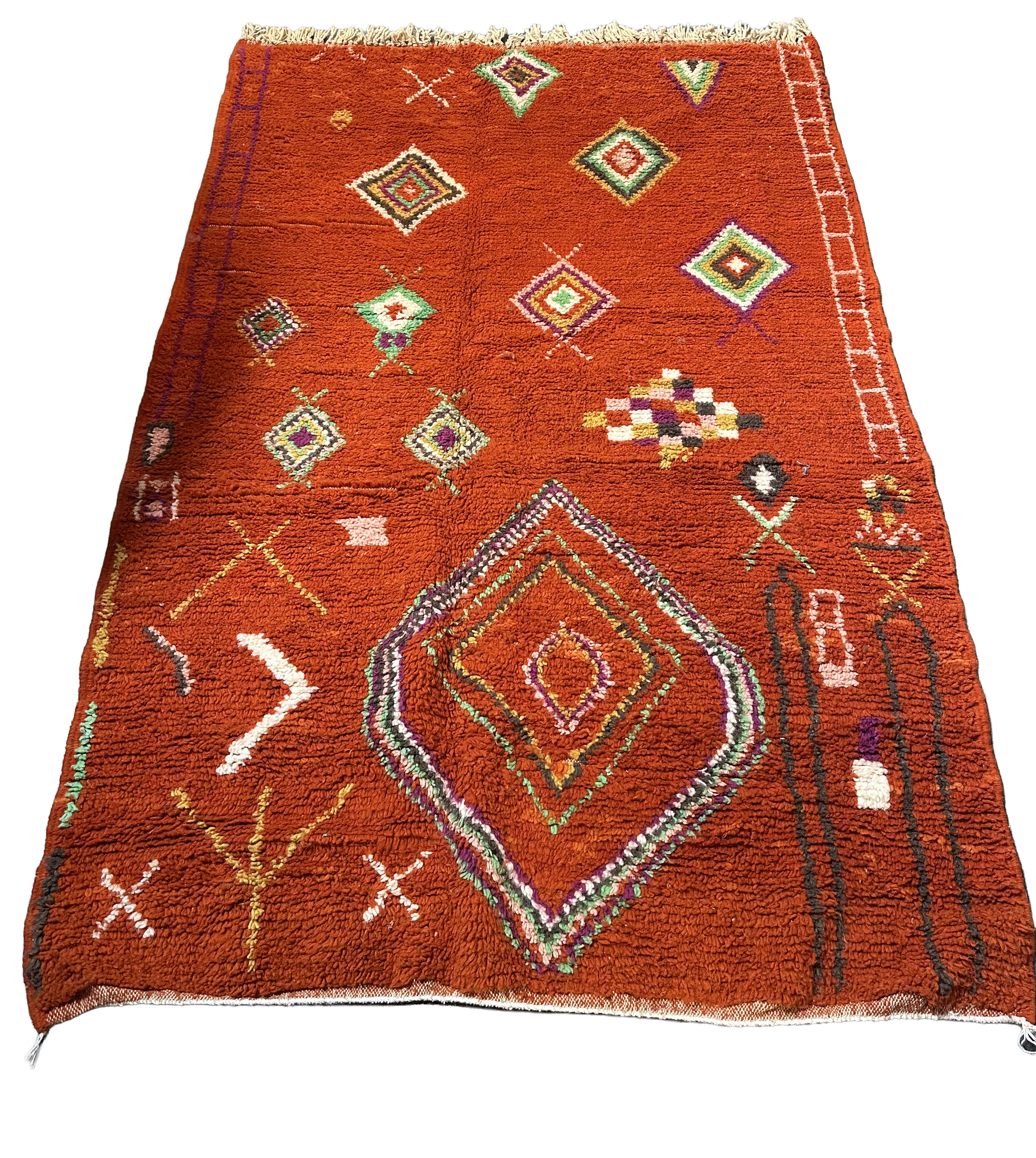 Marokkaans Boujaad vloerkleed - oranje/rood - 247 x 170 cm