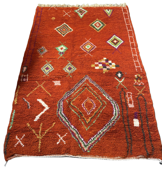 Marokkaans Boujaad vloerkleed - oranje/rood - 247 x 170 cm