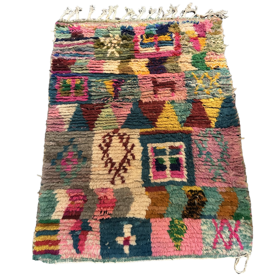 Marokkaans Boujaad vloerkleed - multicolor - 137 x 105 cm