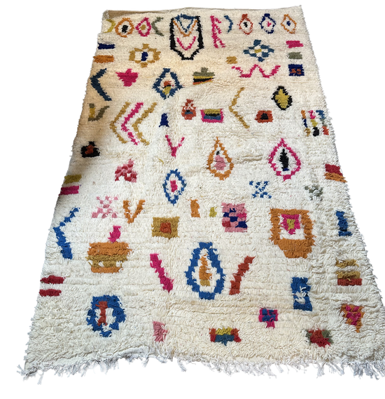 Marokkaans Boujaad vloerkleed - wit multicolor - 254 x 158 cm