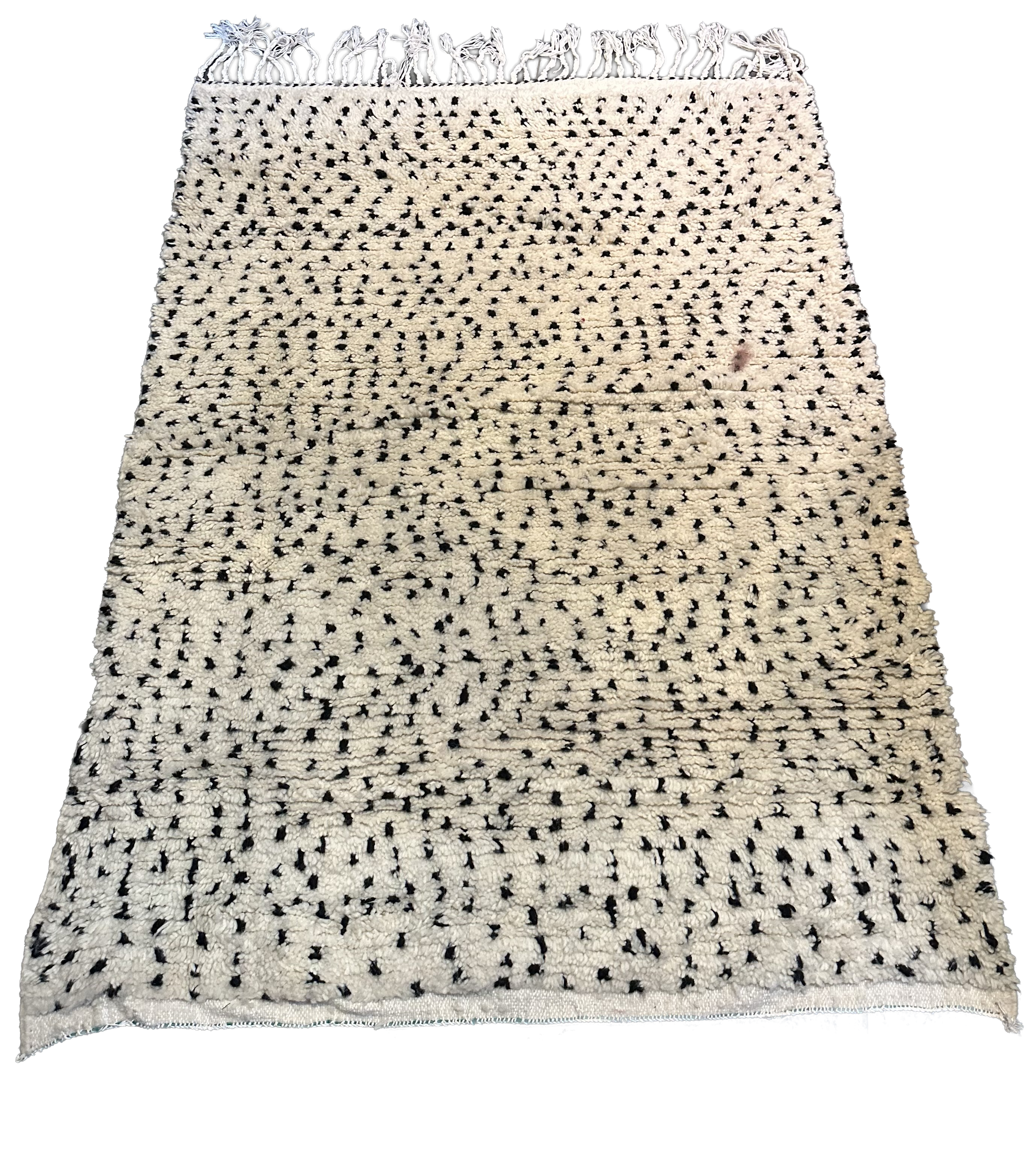 Marokkaans Boujaad vloerkleed - wit + zwart - 163 x 122 cm