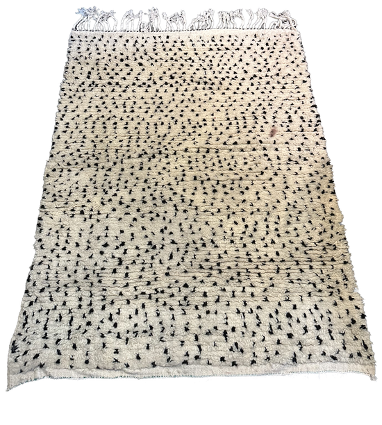 Marokkaans Boujaad vloerkleed - wit + zwart - 163 x 122 cm