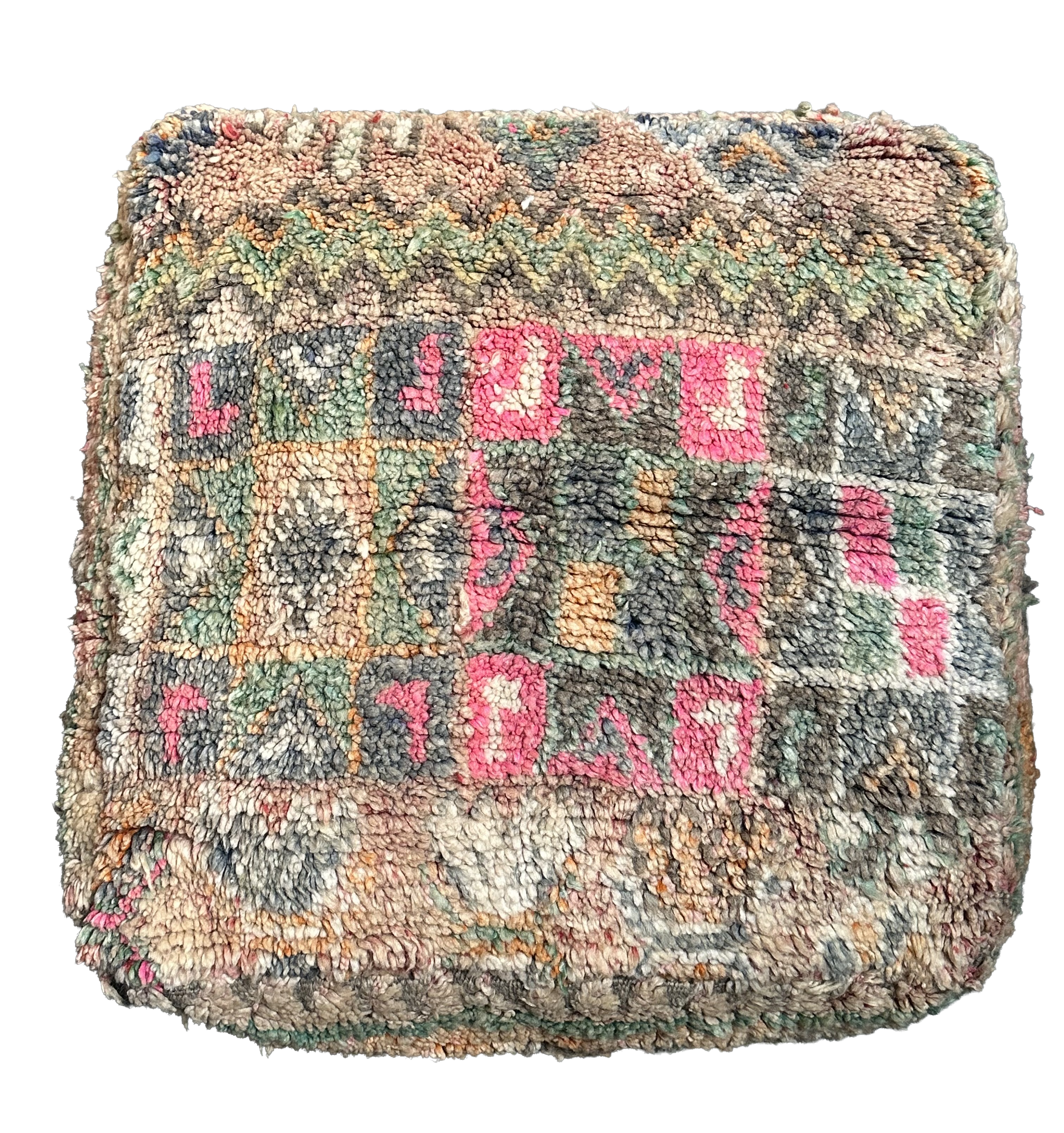 Marokkaanse Boujaad / kelim poef - multicolor + ster