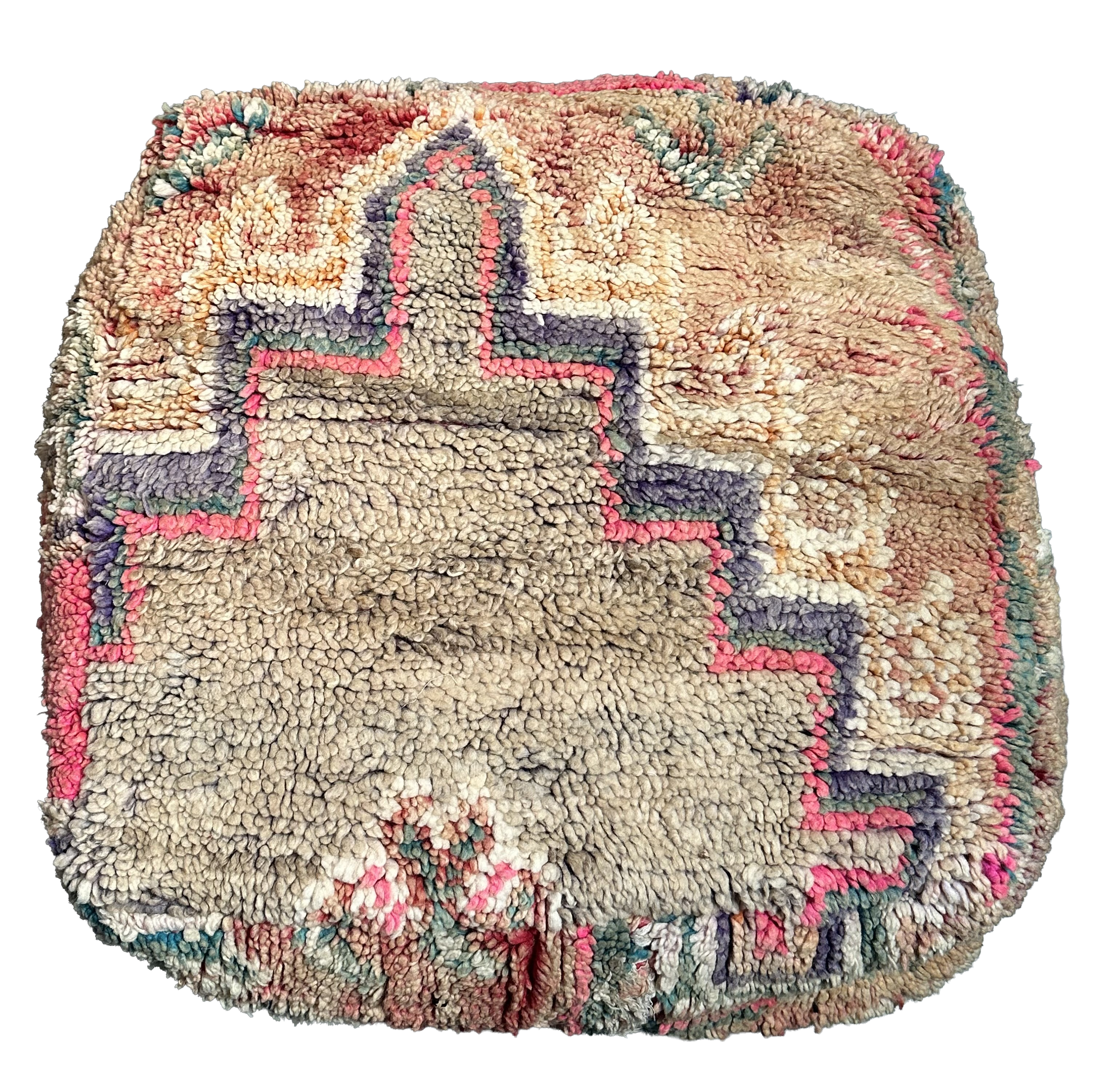 Marokkaanse Boujaad / kelim poef - multicolor