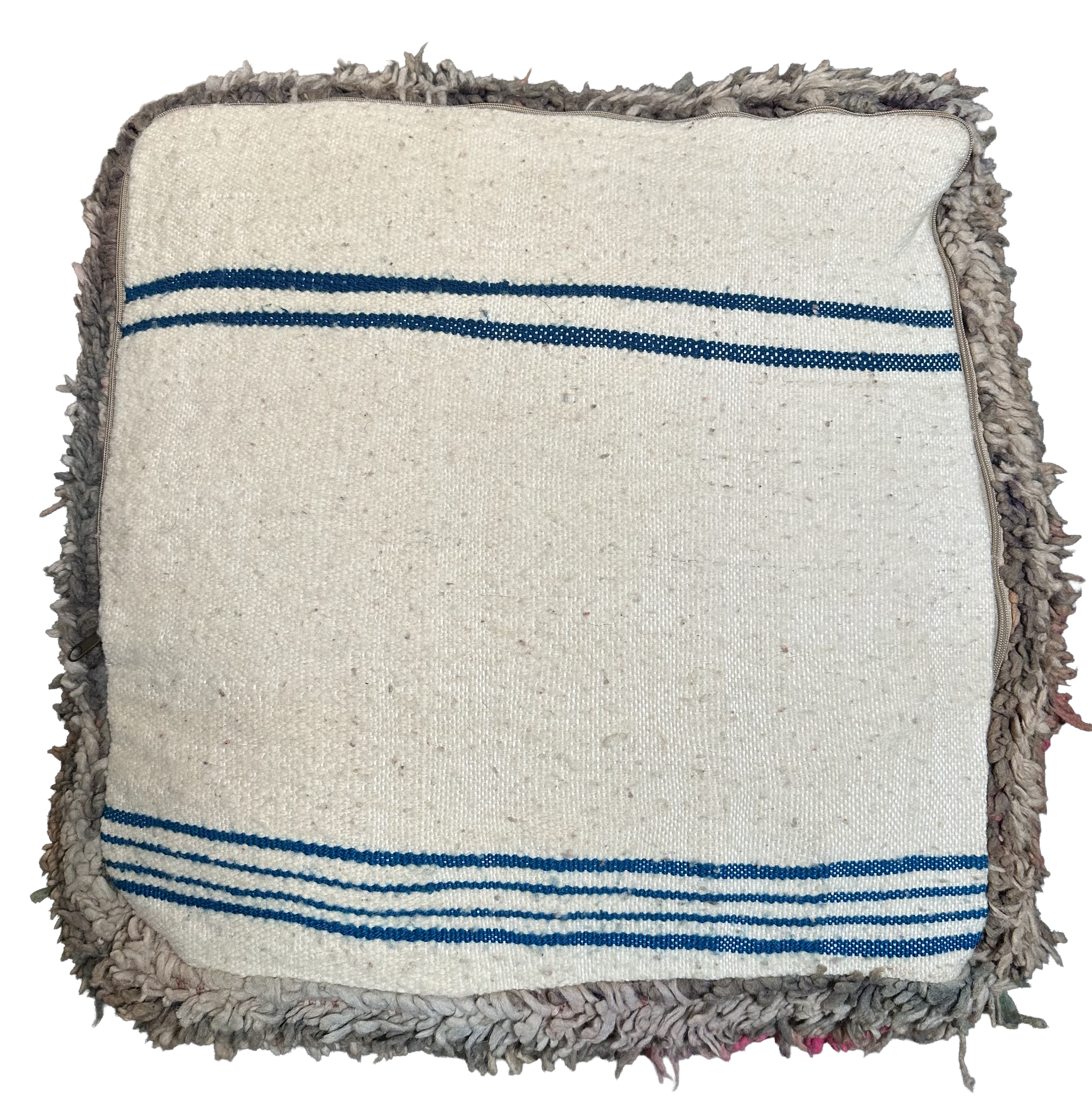 Marokkaanse Boujaad / kelim poef - roze + blauw mix
