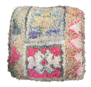 Marokkaanse Boujaad / kelim poef - roze + blauw mix