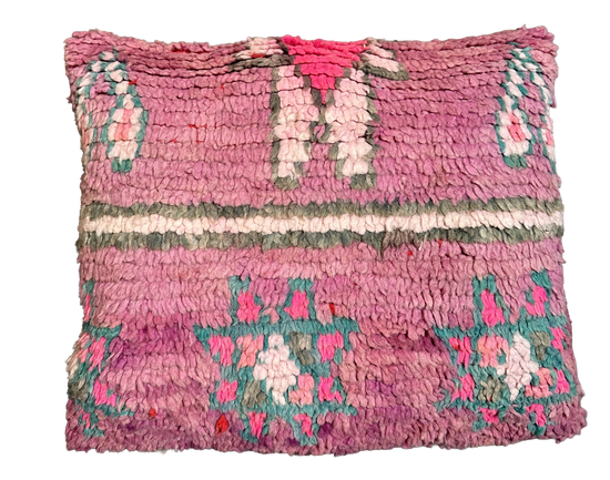 Marokkaans kussen - paars + roze mix - 50 x 40 cm