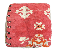 Marokkaanse Boujaad / kelim poef - warm oranje + rood mix