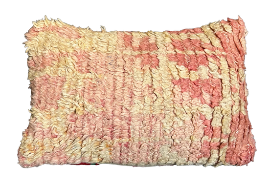 Marokkaans kussen - warm oranje + rood mix - 45 x 30 cm