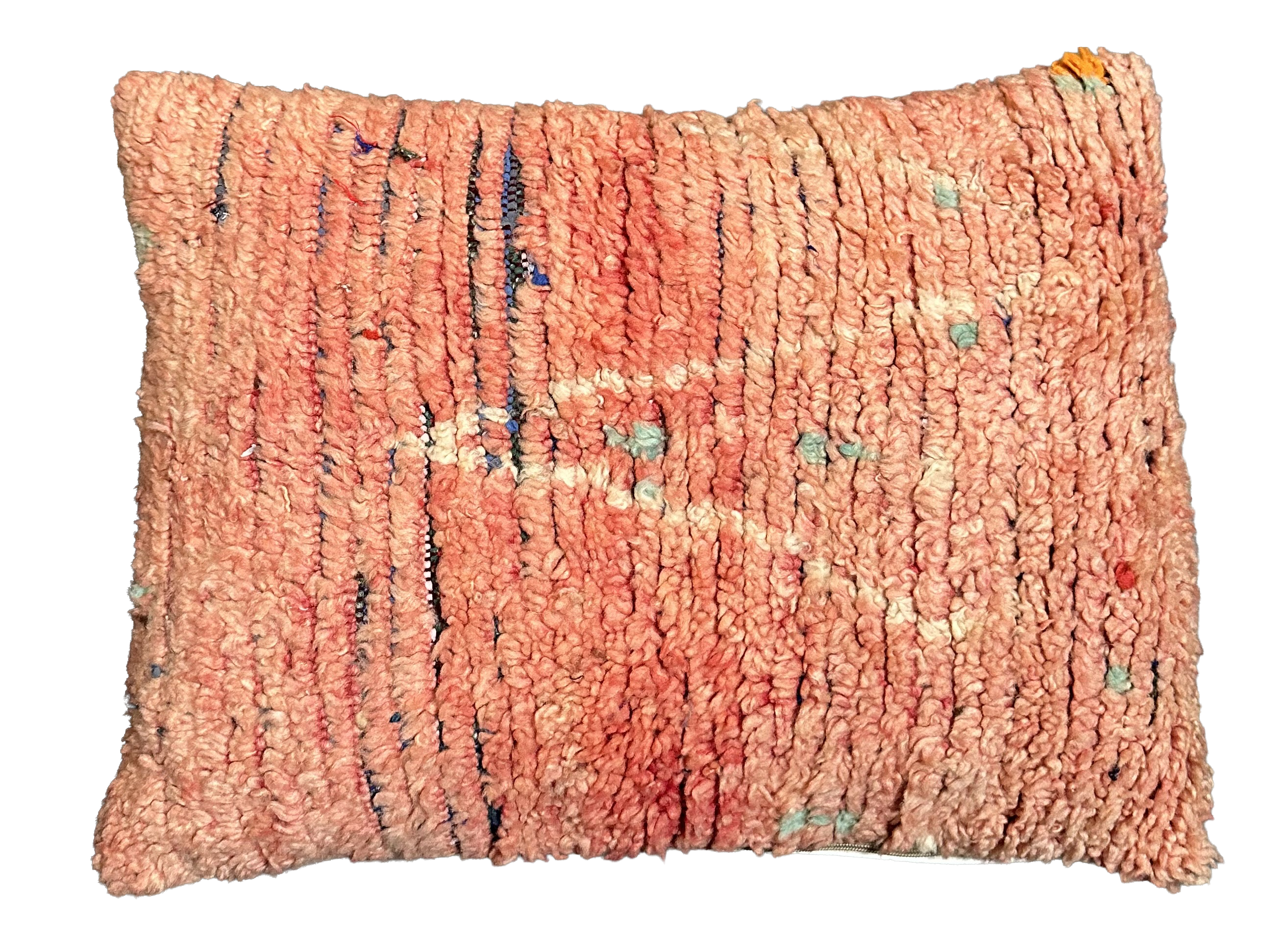 Marokkaans kussen - warm oranje + rood mix - 55 x 40 cm