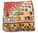 Marokkaanse Boujaad / kelim poef - warm oranje + rood mix