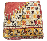 Marokkaanse Boujaad / kelim poef - warm oranje + rood mix