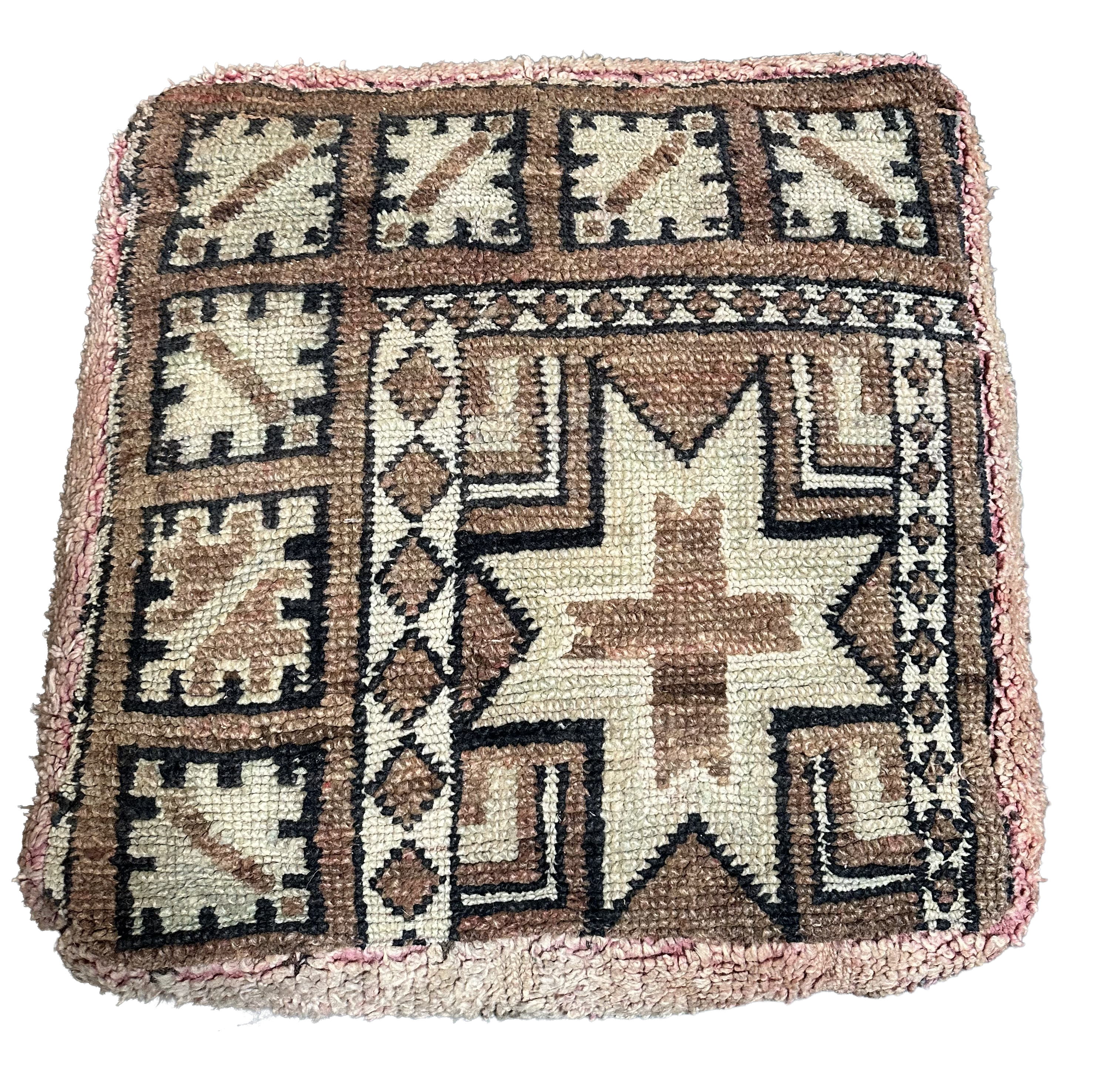 Marokkaanse Boujaad / kelim poef - multicolor + ster