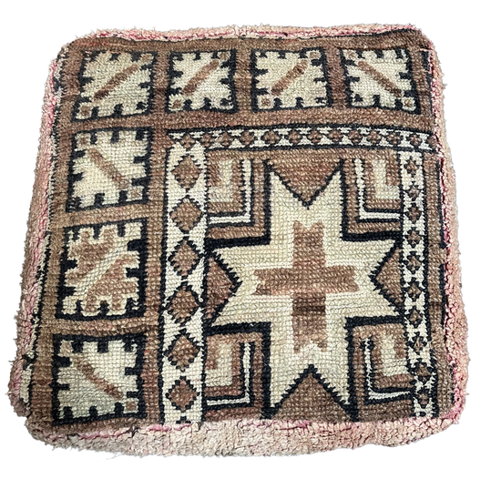 Marokkaanse Boujaad / kelim poef - multicolor + ster