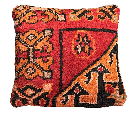 Marokkaans kussen - rood mix - 45 x 40 cm