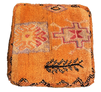 Marokkaanse Boujaad / kelim poef - oranje mix