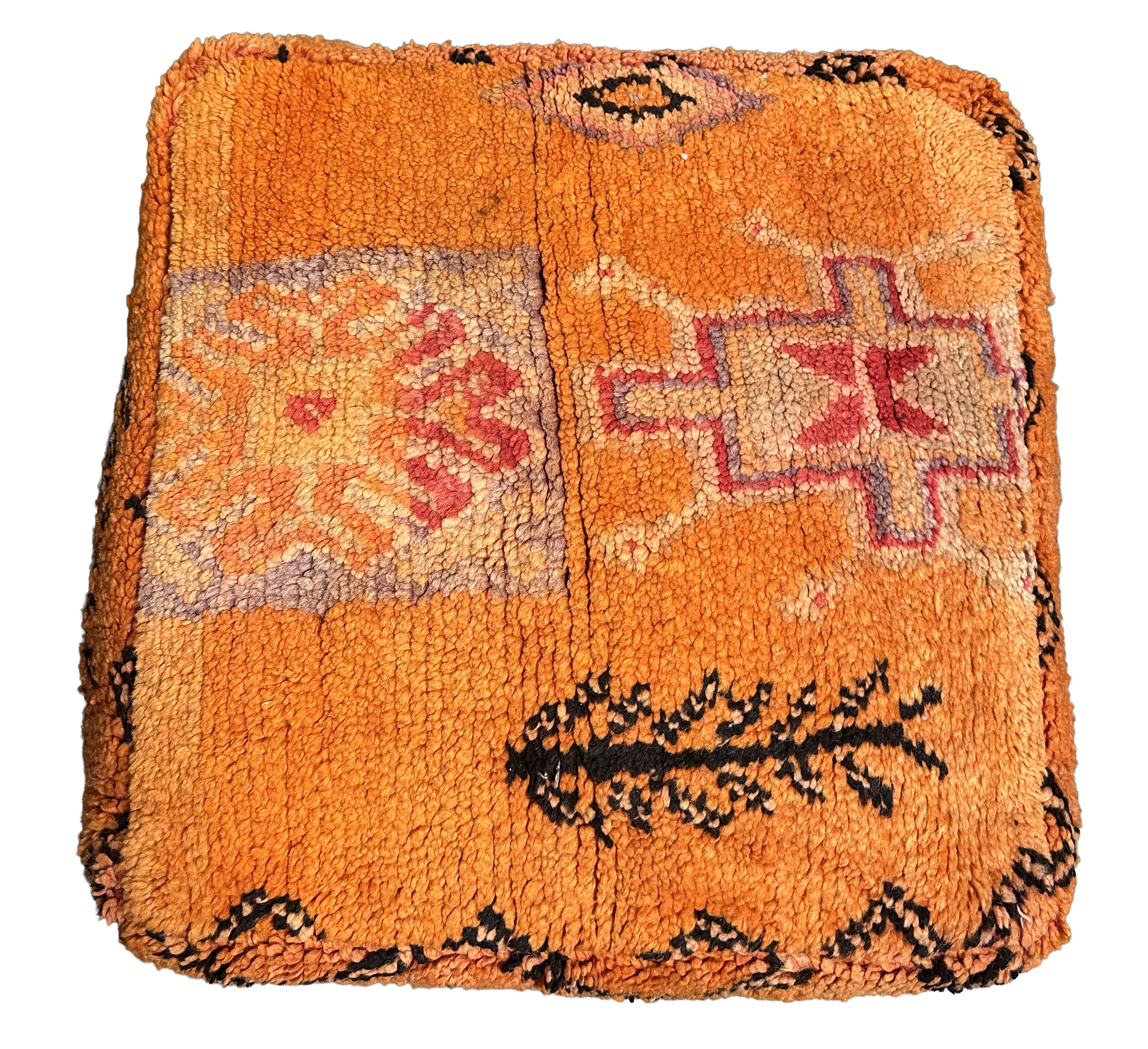 Marokkaanse Boujaad / kelim poef - oranje mix