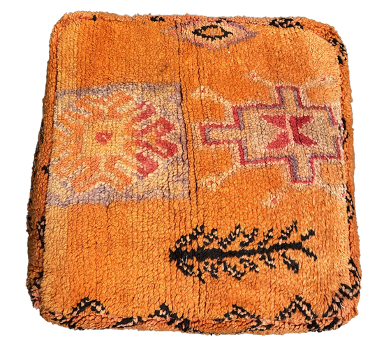 Marokkaanse Boujaad / kelim poef - oranje mix