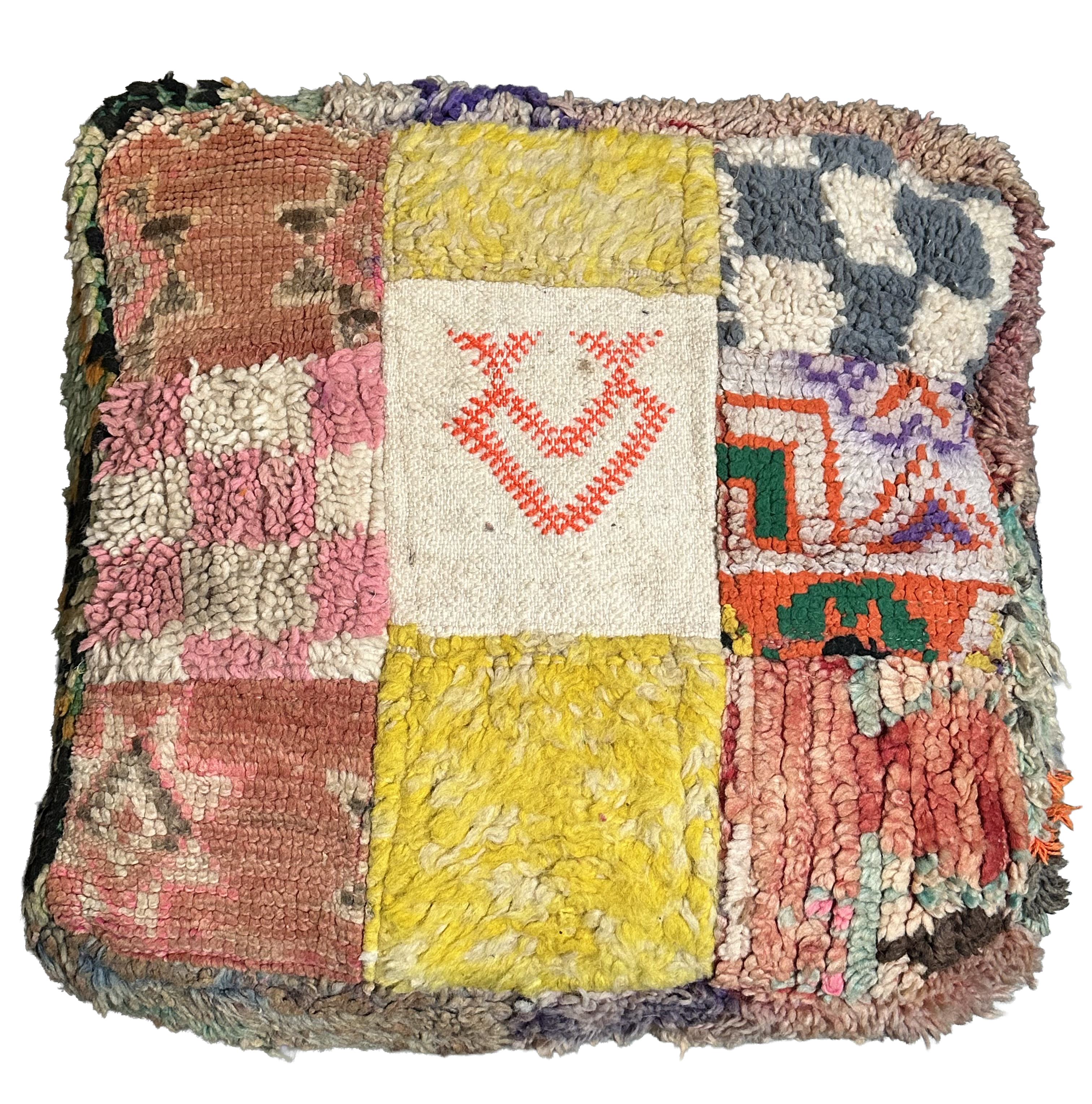 Marokkaanse Boujaad / kelim poef - multicolor
