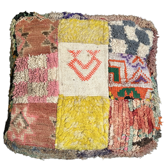 Marokkaanse Boujaad / kelim poef - multicolor