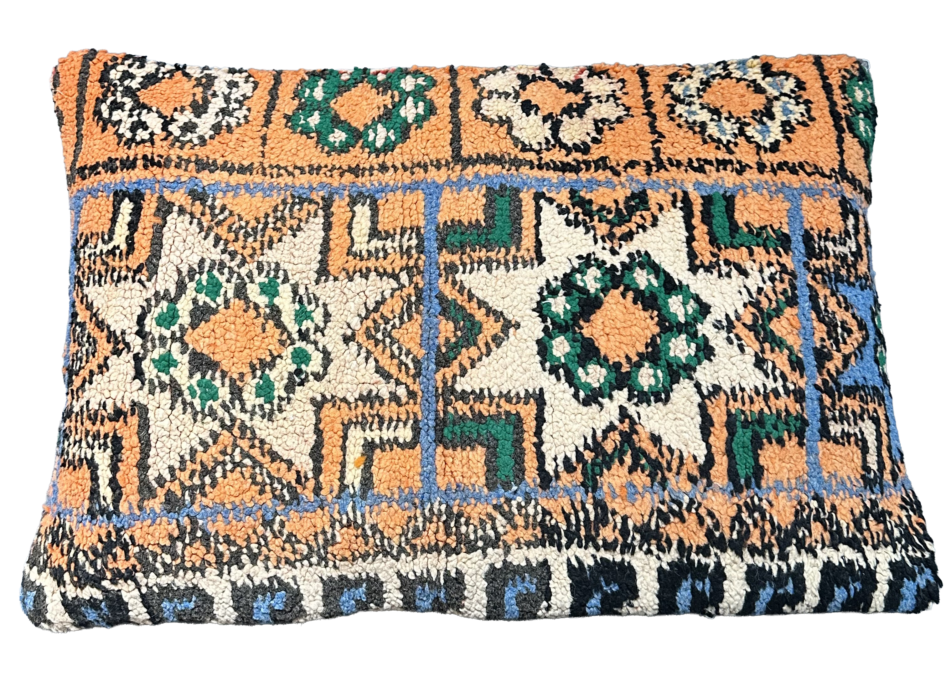 Marokkaans kussen - oranje mix + ster - 60 x 40 cm