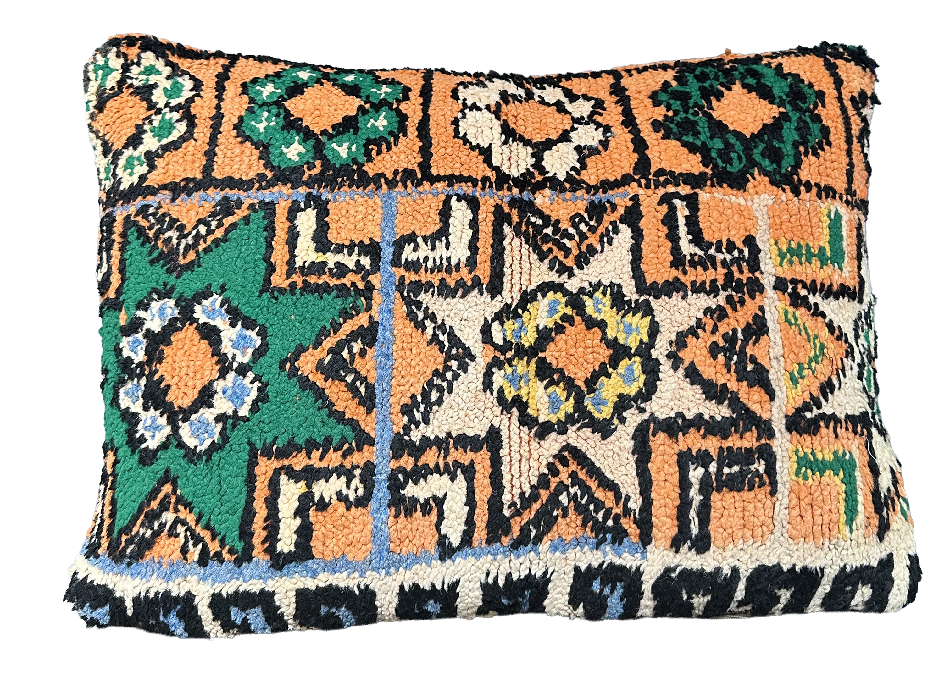 Marokkaans kussen - oranje mix + ster - 55 x 40 cm