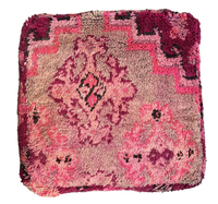 Marokkaanse Boujaad / kelim poef - roze + paars mix