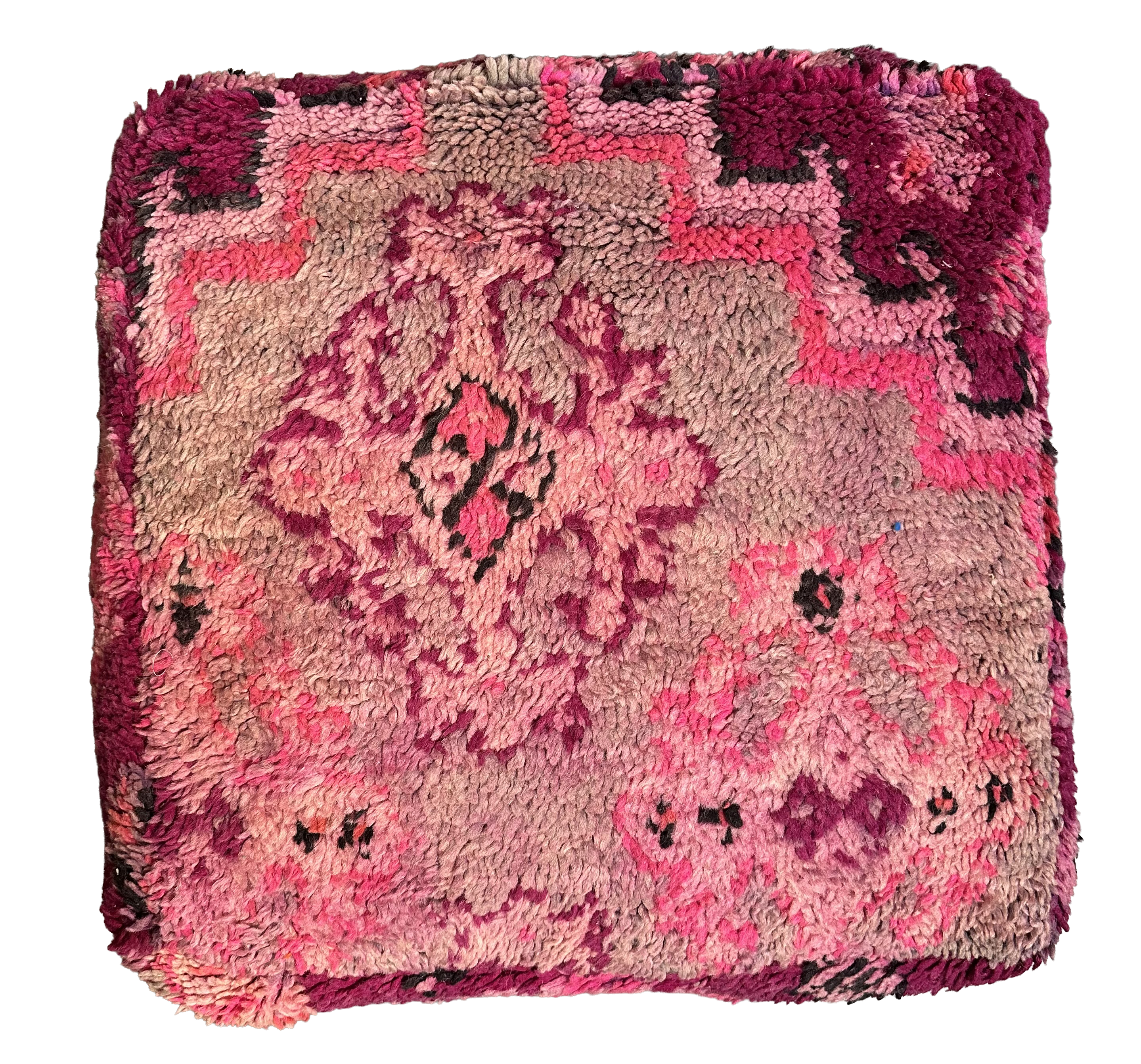 Marokkaanse Boujaad / kelim poef - roze + paars mix