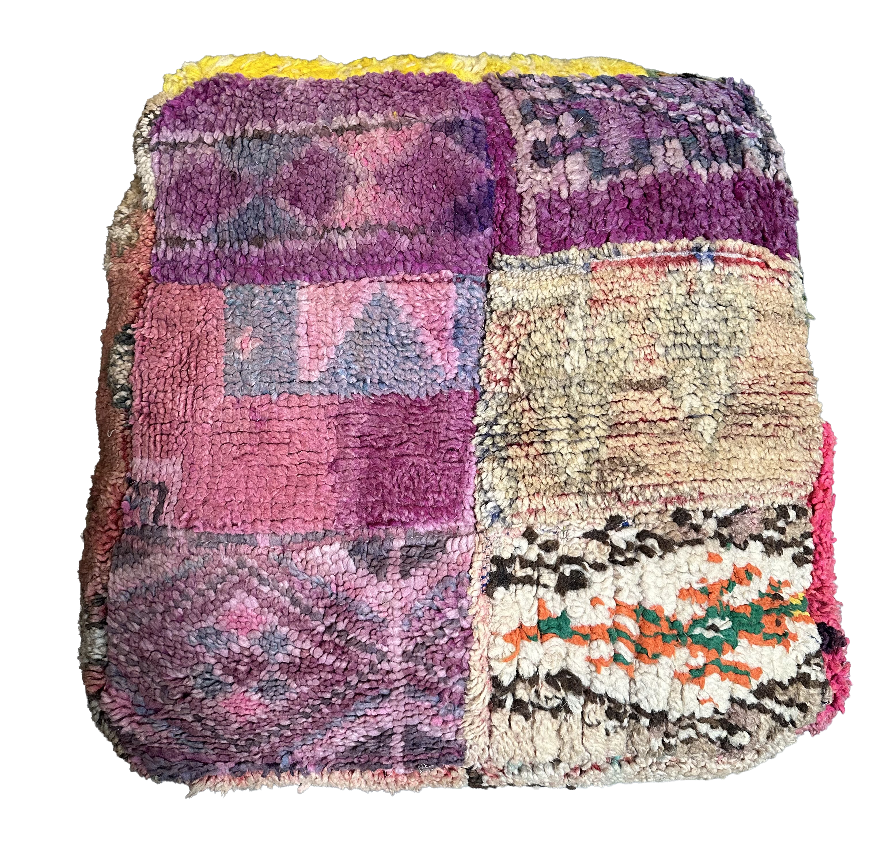 Marokkaanse Boujaad / kelim poef - multicolor