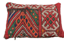 Marokkaans kussen - rood + neon mix - 60 x 40 cm