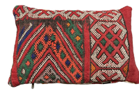 Marokkaans kussen - rood + neon mix - 60 x 40 cm