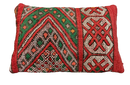 Marokkaans kussen - rood + neon mix - 60 x 40 cm