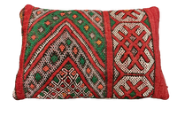 Marokkaans kussen - rood + neon mix - 60 x 40 cm