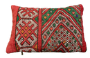 Marokkaans kussen - rood + neon mix - 60 x 40 cm