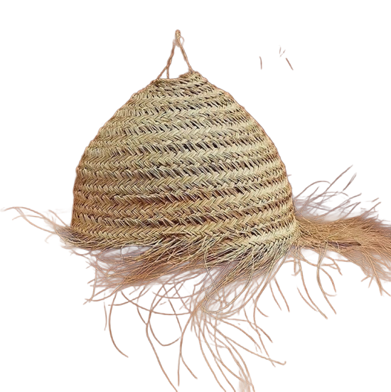 Hanglamp gevlochten - naturel - hoogte 35 cm