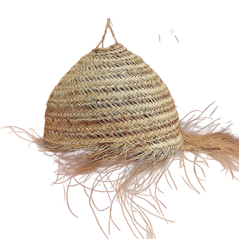 Hanglamp gevlochten - naturel - hoogte 35 cm
