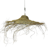Hanglamp gevlochten "hoed"- naturel - hoogte 25 cm