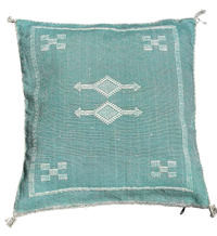 Sabra kussen - blauw groen - 47 x 44 cm