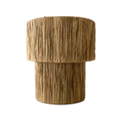 Duo raffia lamp - naturel - hoogte 21 x dia 25 cm