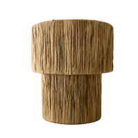 Duo raffia lamp - naturel - hoogte 21 x dia 25 cm