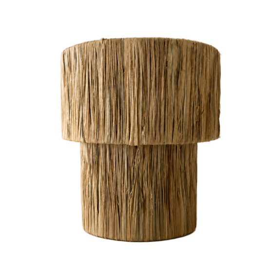 Duo raffia lamp - naturel - hoogte 21 x dia 25 cm