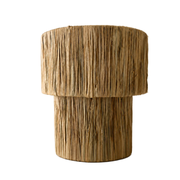 Duo raffia lamp - naturel - hoogte 21 x dia 25 cm