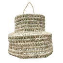 Hanglamp gevlochten "hoed" - naturel - hoogte 20 x dia 25 cm