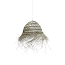 Hanglamp gevlochten bol fringy XL - naturel - hoogte 30 x dia 50 cm