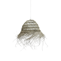 Hanglamp gevlochten bol fringy XL - naturel - hoogte 30 x dia 50 cm
