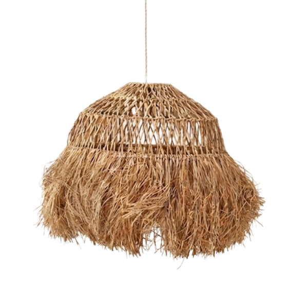 Hanglamp gevlochten Fringy - naturel - hoogte 45 cm x dia 40 cm