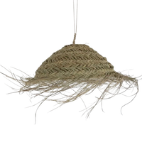 Hanglamp gevlochten "Hoed" - naturel - hoogte 30 cm x dia 45 cm