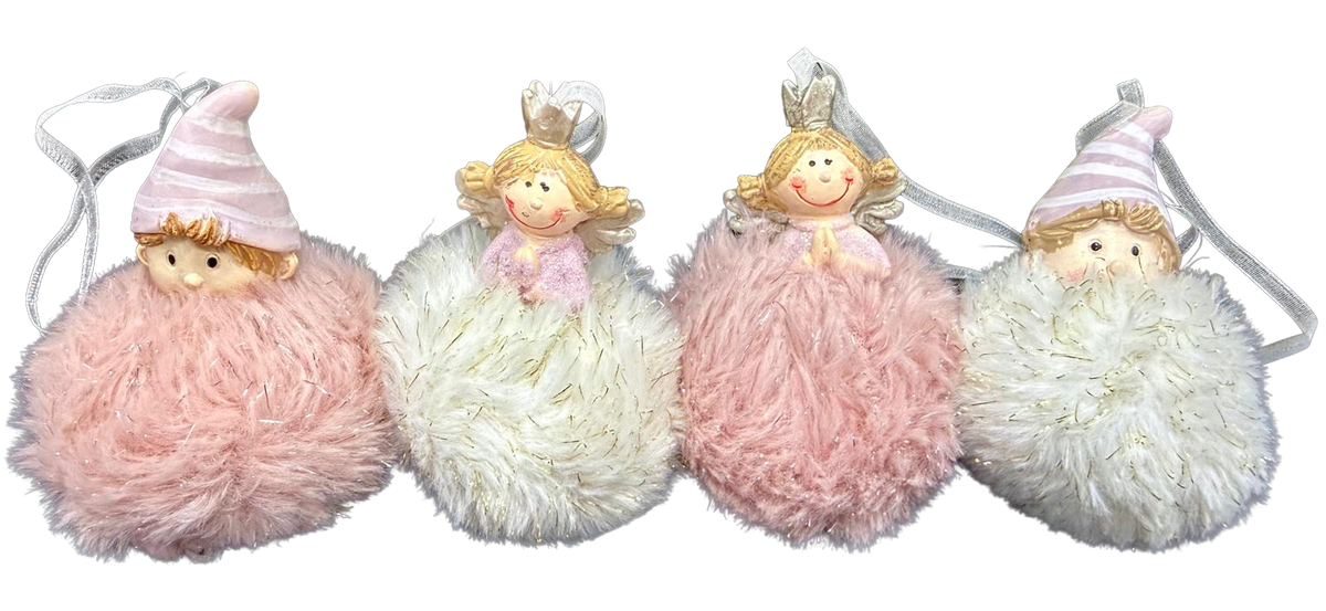 Deco hangers meisje & jongen - set van 4