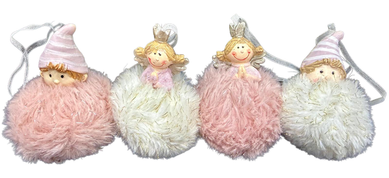 Deco hangers meisje & jongen - set van 4