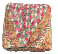 Marokkaans Boujaad / kelim poef - multicolor roze